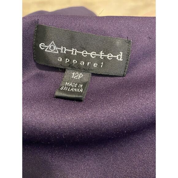 Connected Apparel Womens Purple Cocktail Sheath Dress Fairy Sheer Sleeve Beaded - Picture 5 of 6